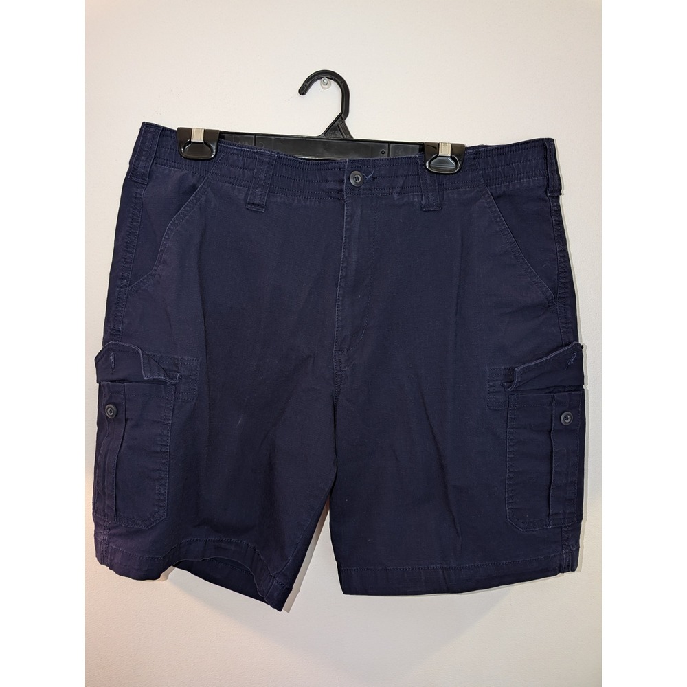 Ocean + Coast Mens Navy Blue Stretch Cargo Shorts Size 36 Vintage Utility Casual
